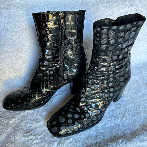 90’s vintage Charles David croc effect leather boots - Picture 3 of 6